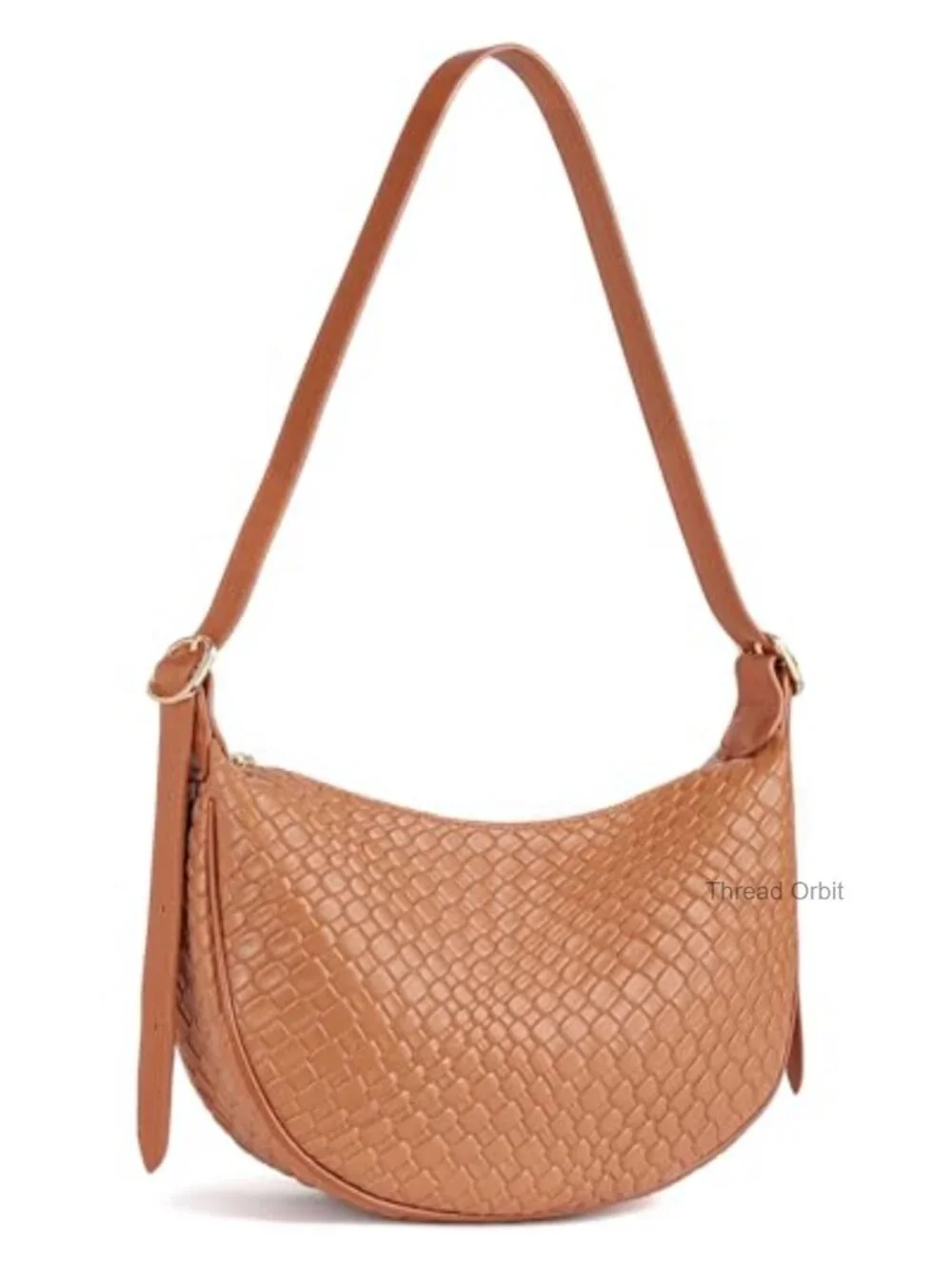 Vegan Leather Crossbody Bag Crescent Shoulder Hobo with Adjustable Strap